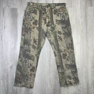 Vintage Duxbak Realtree Camo Hunting Jeans Pants Mens 40x32 Made in USA I